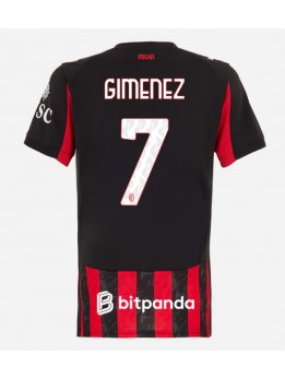 Billige AC Milan Santiago Gimenez #7 Hjemmedrakt Dame 2025-26 Kortermet